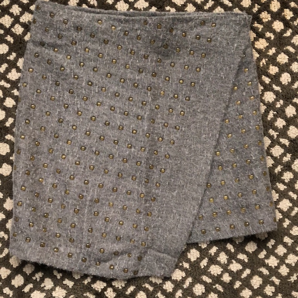 Designer wrap around alpaca asymmetric wool mini  skirt by Aviu_2